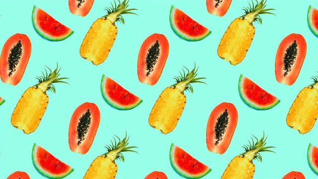 Fashion motion art. Fruits pattern mix Fresh minimal design