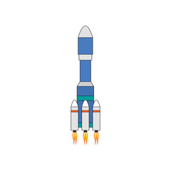 Illustration of a simple spaceship isolated vector illustration.