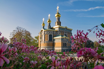 Russische Kapelle auf der Mathildenhöhe in Darmstadt, Hessen, Deutschland 