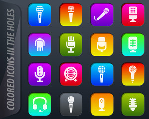 Microphone icons set