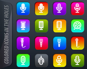 Microphone icons set
