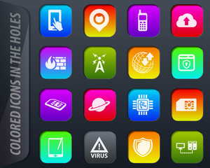 Mobile connection icons set