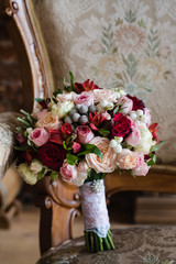 bridal bouquet of roses, bouquet of roses