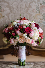 bouquet of roses, the bride's bouquet, wedding day