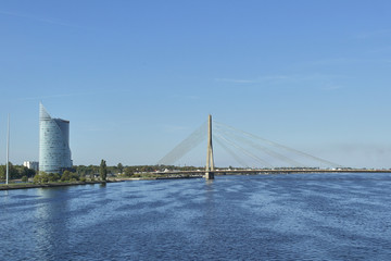 Bridge through the Daugava in Riga