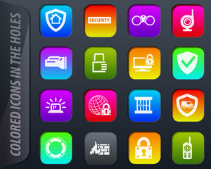 Security and protection icons set