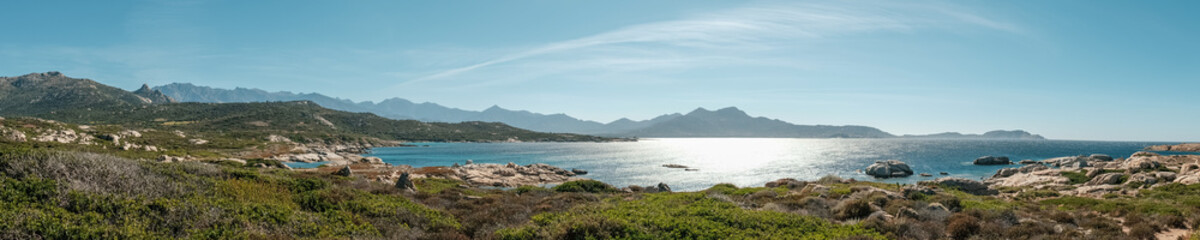 Panoramic view of Calvi Bay in Corsica