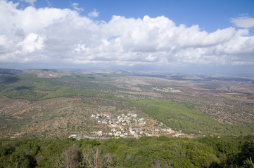 Nazareth mountains and mount Tavor (Tabor)