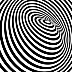 vector of 3d  twisted circle black and white optical illusion
