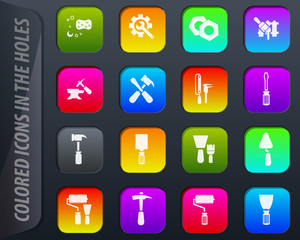 Work tools icons set