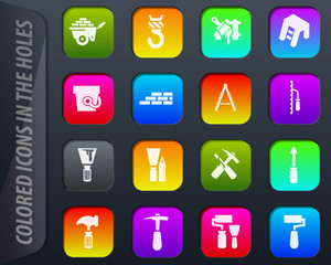 Work tools icons set