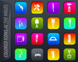Work tools icons set