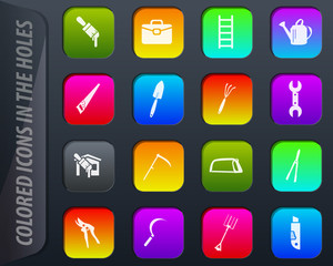 Work tools icons set