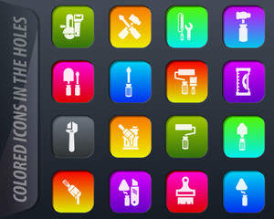 Work tools icons set