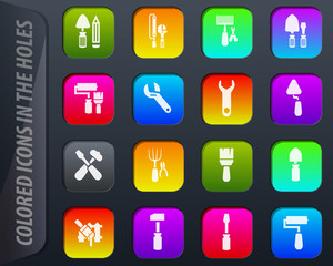 Work tools icons set