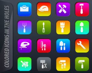 Work tools icons set
