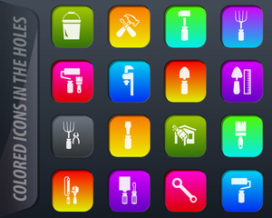 Work tools icons set