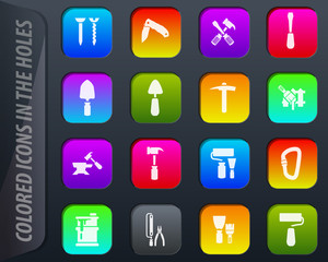 Work tools icons set