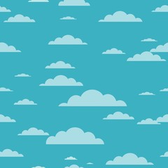 Clouds background - seamless cloud texture vector illustration.