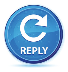 Reply (rotate arrow icon) midnight blue prime round button
