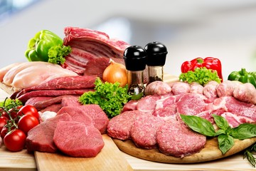 Fresh Raw Meat Background on  background
