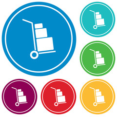 Luggage Trolley flat icon