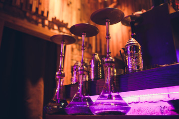 Hookah parts smoking hookah concept a night institution.