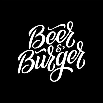 Beer and burger pub emblem. Vector illustration