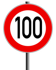 Schild 100 Km/h 