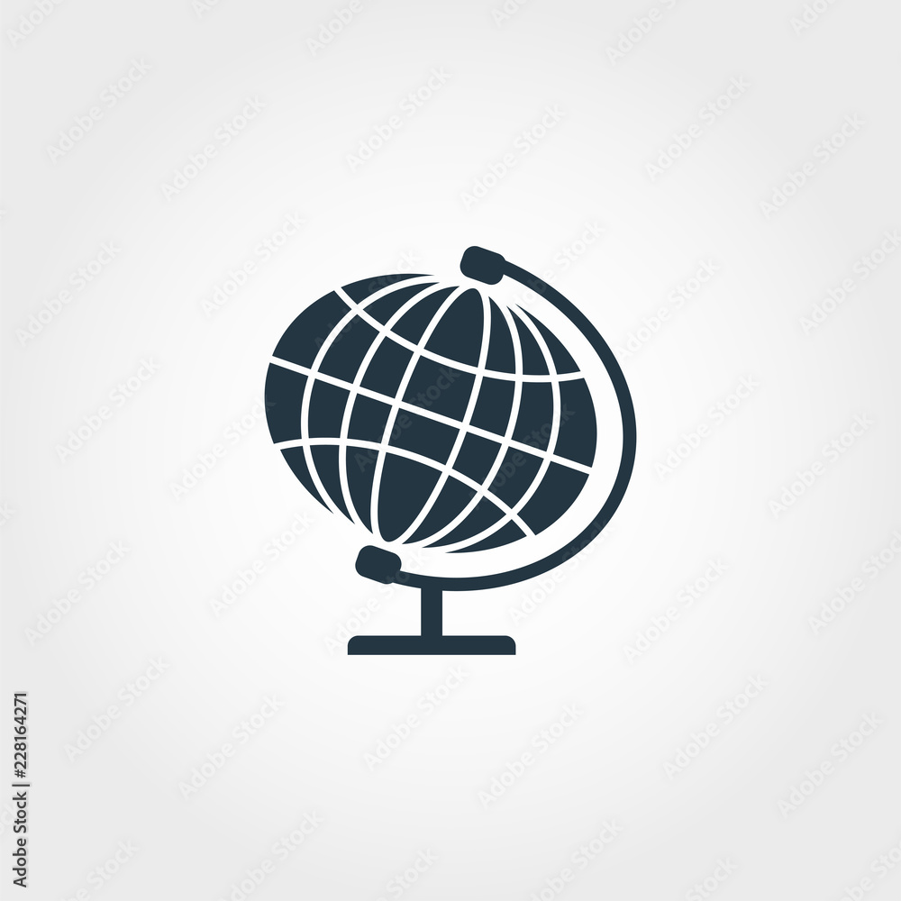 Poster globe icon. premium monochrome design from education icon collection. creative globe icon for web de