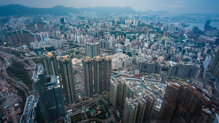 Panoramic Skyline Of Hong Kong City From The Peak On October 9, 2018