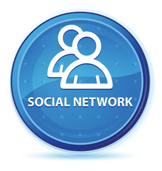 Social network (group icon) midnight blue prime round button