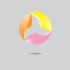 leaflet logo/The figure is in the form of a circle and bright leaves. Lotto for company, brand, logo for the site, for business