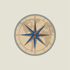 Wind rose isolated symbol. Compass vector illustration