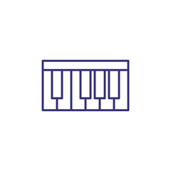 Piano keyboard line icon. Instrument, synthesizer, octave. Classical music concept. Vector illustration can be used for topics like culture, education, concert