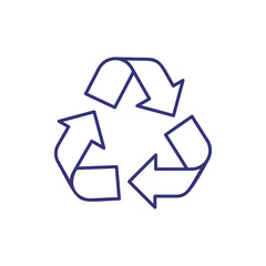 Recycled line icon. Arrow, rotating, reusable. Protection concept. Vector illustration can be used for topics like eco, bio, environment