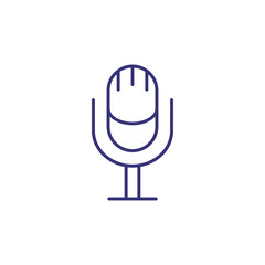 Retro microphone line icon. concept. Vector illustration can be used for topics like 