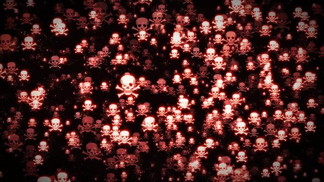 Pirate Skull And Cross Bones Icon On Loopable Background/
Animation of a seamless looping background with pirate skull with cross bones symbol icon