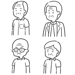 vector set of elder men