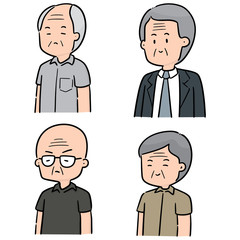 vector set of elder men