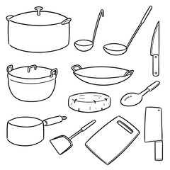vector set of kitchen tool