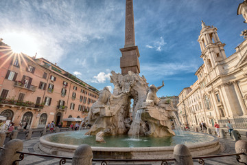 Navona square with 4 rivers fountain - Rome