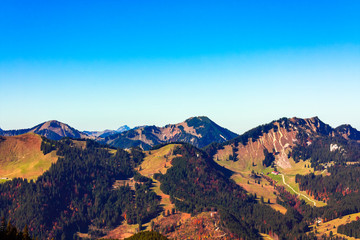 Naklejka na ściany i meble The joy of autumn colors in the Bavarian mountains.