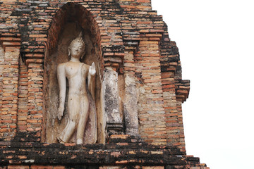 The walking buddha at Sukothai Historical Park, Sukothai, Thailand, 22 March 2018.