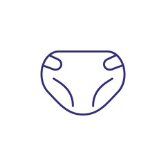 Baby diaper line icon. Care concept. Childhood, kid, newborn. Vector illustration for topics like childhood, nursery, baby birth