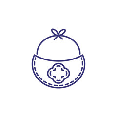 Burb cloth line icon. Clothes concept. Childhood, kid, newborn. Vector illustration for topics like childhood, nursery, baby birth