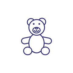 Teddy bear line icon. Toy concept. Childhood, toy, playing. Vector illustration for topics like childhood, nursery, baby toys