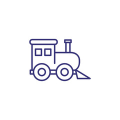 Toy train line icon. Toy concept. Childhood, toys, playing. Vector illustration for topics like childhood, nursery, baby toys