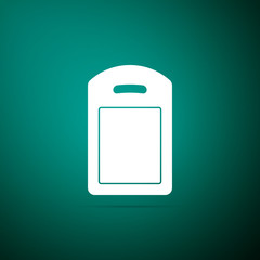 Cutting board icon isolated on green background. Chopping Board symbol. Flat design. Vector Illustration