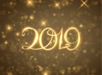 2019 abstract New Year holiday background. Vector eps10
